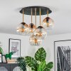 Koyoto Plafondlamp, Kogellampje Messing, Zwart, 5-lichts