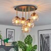 Koyoto Plafondlamp, Kogellampje Messing, Zwart, 5-lichts