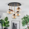 Koyoto Plafondlamp, Kogellampje Messing, Zwart, 5-lichts