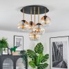 Koyoto Plafondlamp, Kogellampje Messing, Zwart, 5-lichts