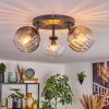 Koyoto Plafondlamp, Kogellampje Amber, Duidelijk, Rookkleurig, 3-lichts