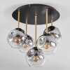 Ripoll Plafondlamp, Kogellampje Messing, Zwart, 5-lichts