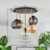 Koyoto Plafondlamp, Kogellampje 45 cm Messing, Zwart, 5-lichts
