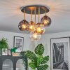 Koyoto Plafondlamp, Kogellampje 45 cm Messing, Zwart, 5-lichts