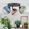 Chehalis Plafondlamp, Kogellampje Blauw, Groen, Duidelijk, Koperkleurig, 3-lichts