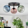 Chehalis Plafondlamp, Kogellampje Blauw, Groen, Duidelijk, Koperkleurig, 3-lichts
