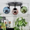 Chehalis Plafondlamp, Kogellampje 44 cm Blauw, Groen, Koperkleurig, 3-lichts