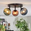 Chehalis Plafondlamp, Kogellampje 44 cm Blauw, Groen, Koperkleurig, 3-lichts