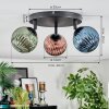 Chehalis Plafondlamp, Kogellampje 44 cm Blauw, Groen, Koperkleurig, 3-lichts