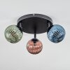 Chehalis Plafondlamp, Kogellampje 44 cm Blauw, Groen, Koperkleurig, 3-lichts