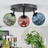 Chehalis Plafondlamp, Kogellampje 44 cm Blauw, Groen, Koperkleurig, 3-lichts