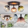 Chehalis Plafondlamp, Kogellampje Blauw, Groen, Duidelijk, Koperkleurig, 3-lichts