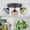 Chehalis Plafondlamp, Kogellampje Blauw, Groen, Duidelijk, Koperkleurig, 3-lichts