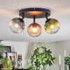 Chehalis Plafondlamp, Kogellampje Blauw, Groen, Duidelijk, Koperkleurig, 3-lichts