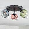 Chehalis Plafondlamp, Kogellampje Blauw, Groen, Duidelijk, Koperkleurig, 3-lichts