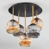 Ripoll Plafondlamp, Kogellampje Messing, Zwart, 5-lichts