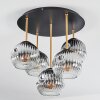 Ripoll Plafondlamp, Kogellampje Messing, Zwart, 5-lichts