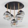 Ripoll Plafondlamp, Kogellampje Messing, Zwart, 5-lichts