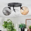 Chehalis Plafondlamp, Kogellampje 25 cm Amber, Duidelijk, Rookkleurig, 3-lichts