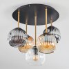 Ripoll Plafondlamp, Kogellampje Messing, Zwart, 5-lichts