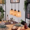 Lindberg Hanglamp, Hanglamp Natuurlijke kleuren, Zwart, 3-lichts