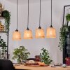 Lindberg Hanglamp, Hanglamp Natuurlijke kleuren, Zwart, 4-lichts