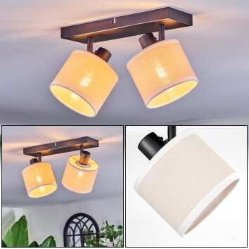 Bassagoda Plafondlamp, Plafondspot Zwart, 2-lichts