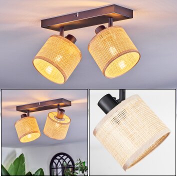 Sabadim Plafondlamp, Plafondspot Zwart, 2-lichts