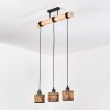 Cando Hanglamp, Hanglamp Natuurlijke kleuren, Zwart, 3-lichts
