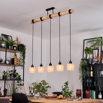 Bassagoda Hanglamp, Hanglamp Natuurlijke kleuren, Zwart, 5-lichts