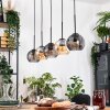 Koyoto Hanglamp, Kogellampje, Hanglamp Natuurlijke kleuren, Zwart, 5-lichts
