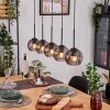 Koyoto Hanglamp, Kogellampje, Hanglamp Natuurlijke kleuren, Zwart, 5-lichts