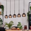 Koyoto Hanglamp, Kogellampje, Hanglamp Natuurlijke kleuren, Zwart, 5-lichts
