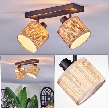 Bongal Plafondlamp, Plafondspot Zwart, 2-lichts