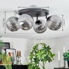 Chehalis Plafondlamp, Kogellampje Rookkleurig, 4-lichts