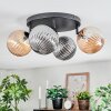 Chehalis Plafondlamp, Kogellampje Amber, Rookkleurig, 4-lichts