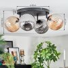 Chehalis Plafondlamp, Kogellampje Amber, Rookkleurig, 4-lichts