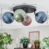Chehalis Plafondlamp, Kogellampje 30 cm Blauw, Groen, Koperkleurig, 4-lichts