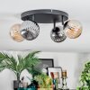Chehalis Plafondlamp, Kogellampje Amber, Rookkleurig, 4-lichts