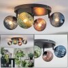 Chehalis Plafondlamp, Kogellampje Blauw, Groen, Koperkleurig, 4-lichts