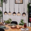 Koyoto Hanglamp, Kogellampje, Hanglamp Natuurlijke kleuren, Zwart, 5-lichts
