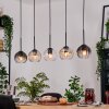 Koyoto Hanglamp, Kogellampje, Hanglamp Natuurlijke kleuren, Zwart, 5-lichts