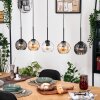 Koyoto Hanglamp, Kogellampje, Hanglamp Natuurlijke kleuren, Zwart, 5-lichts