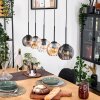 Koyoto Hanglamp, Kogellampje, Hanglamp Natuurlijke kleuren, Zwart, 5-lichts