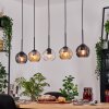 Koyoto Hanglamp, Kogellampje, Hanglamp Natuurlijke kleuren, Zwart, 5-lichts