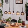 Koyoto Hanglamp, Kogellampje, Hanglamp Natuurlijke kleuren, Zwart, 5-lichts