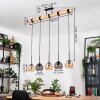 Koyoto Hanglamp, Kogellampje, Hanglamp Natuurlijke kleuren, Zwart, 5-lichts