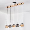 Koyoto Hanglamp, Kogellampje, Hanglamp Natuurlijke kleuren, Zwart, 5-lichts