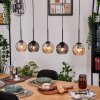 Koyoto Hanglamp, Kogellampje, Hanglamp Natuurlijke kleuren, Zwart, 5-lichts