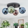 Chehalis Plafondlamp, Kogellampje Blauw, Groen, Koperkleurig, 4-lichts